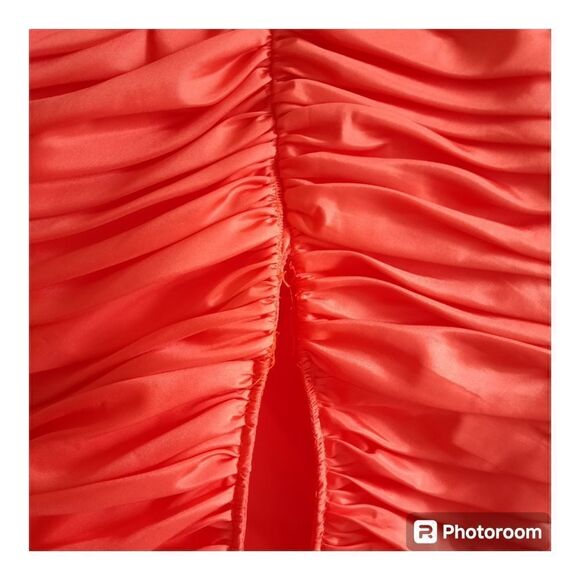 80s Julie Duroche After Six Ruched Ruffle Rosette One Shoulder Prom Dress - Picture 8 of 8